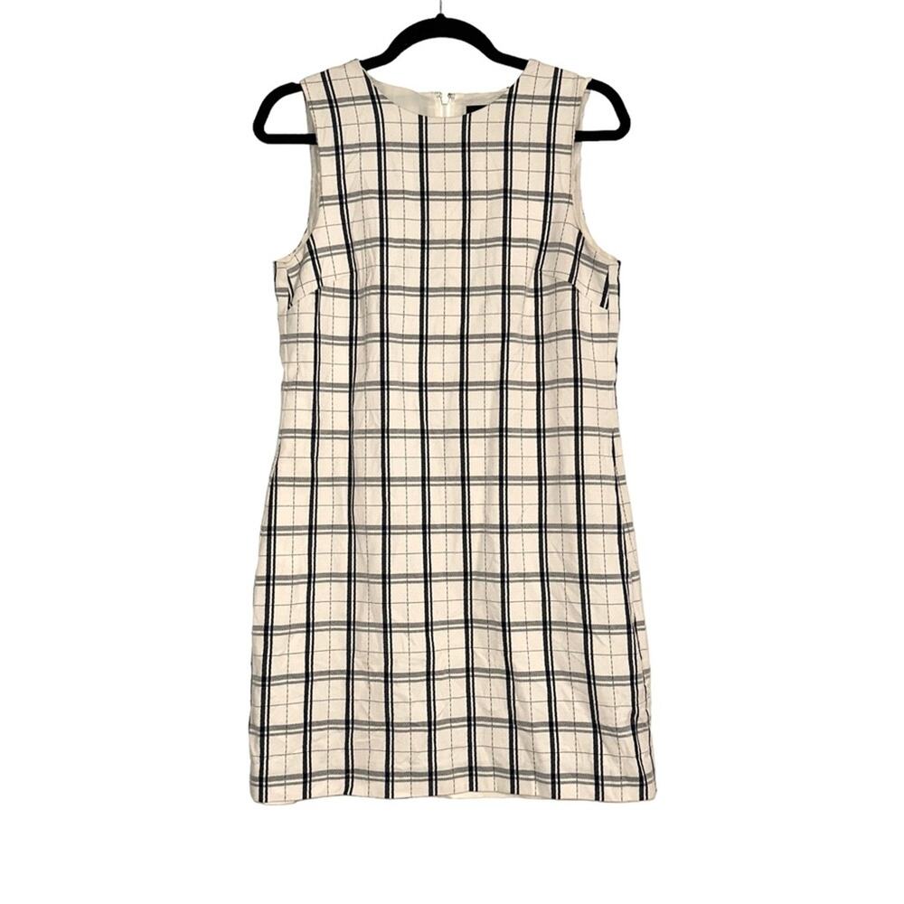 Theory Adraya Plaid Virgin Wool Sleeveless Shift Mini Dress 6 - Picture 2 of 7